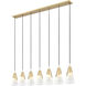 Aimie Linear Chandelier Ceiling Light in Modern Gold