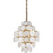 Isla 16 Light 35 inch Gold and Frosted White with Clear Chandelier Ceiling Light