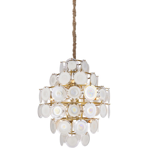 Isla 16 Light 35 inch Gold and Frosted White with Clear Chandelier Ceiling Light