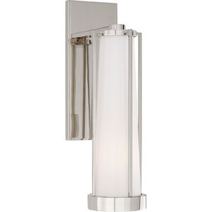 Thomas O'Brien Calix LED 4.5 inch Polished Nickel Bracketed Bath Sconce Wall Light in White Glass