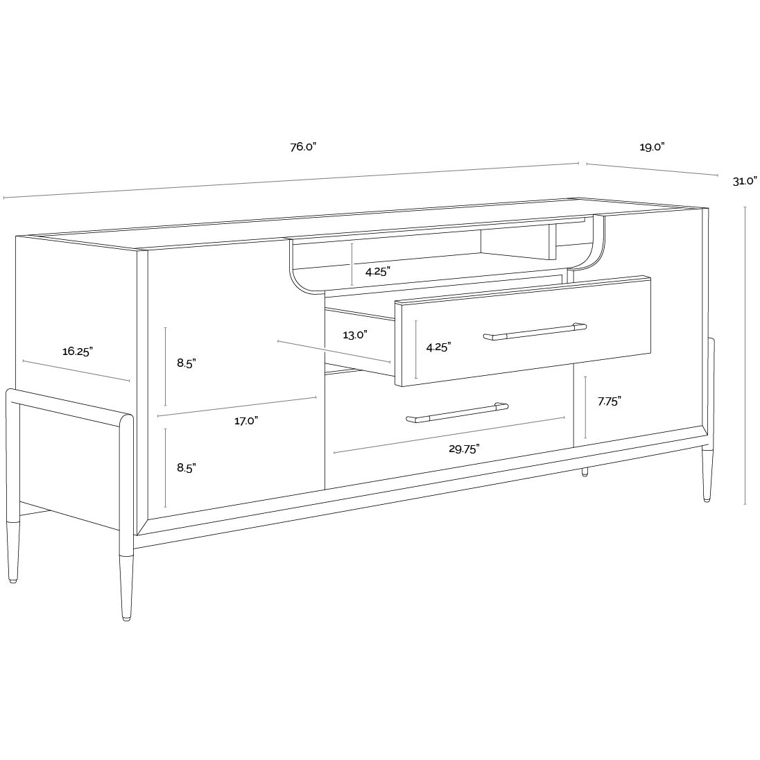 Weldrick 76 X 19 inch Espresso Sideboard