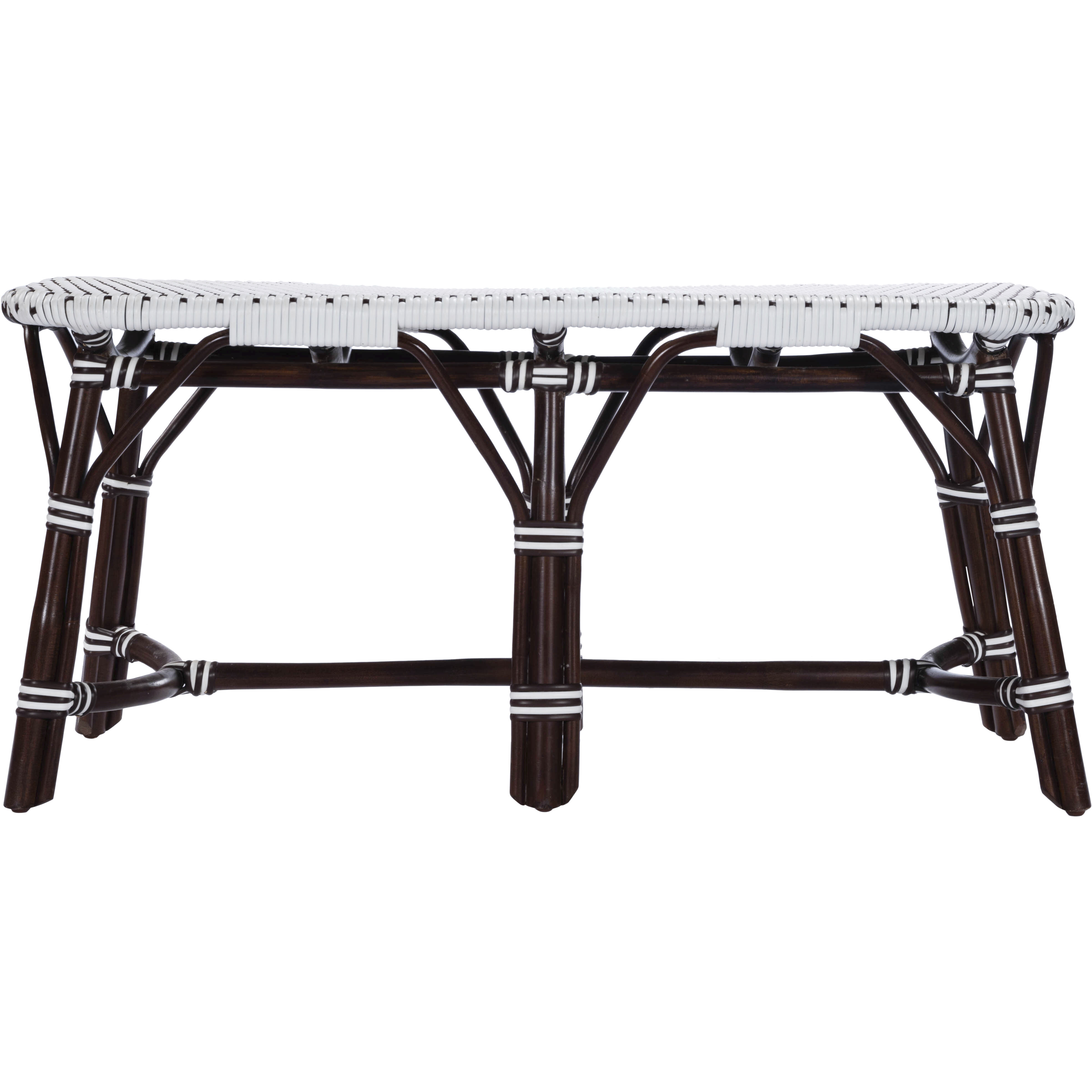Marcella Dark Brown Rattan Bench