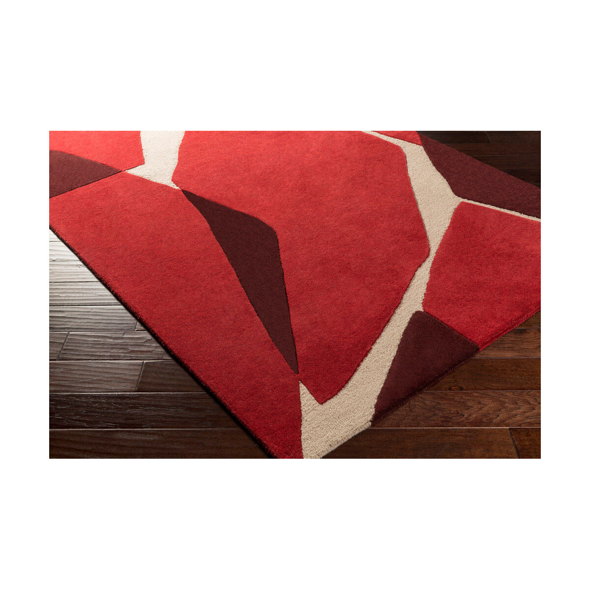 Kennedy 96 X 30 inch Red and Purple Runner, Wool