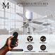 Atlas Irene-5H 42 inch Gloss White with Barnwood Tone Blades Ceiling Mount Paddle Fan in Barn Wood, Flush Mounted