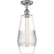 Ballston Windham LED 7 inch Polished Chrome Semi-Flush Mount Ceiling Light in Clear Glass