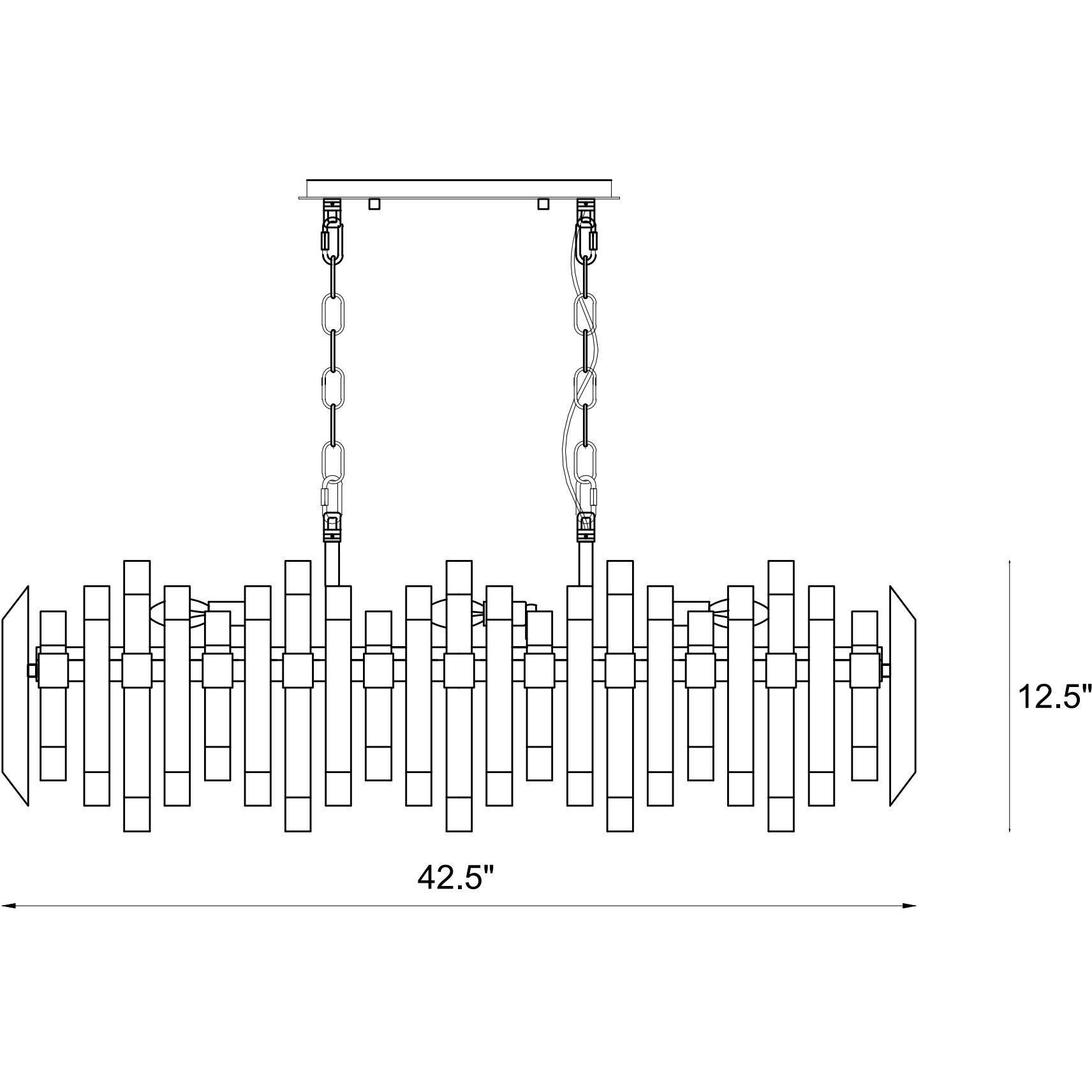 Bova 11 Light 42.5 inch Polished Nickel Linear Chandelier Ceiling Light