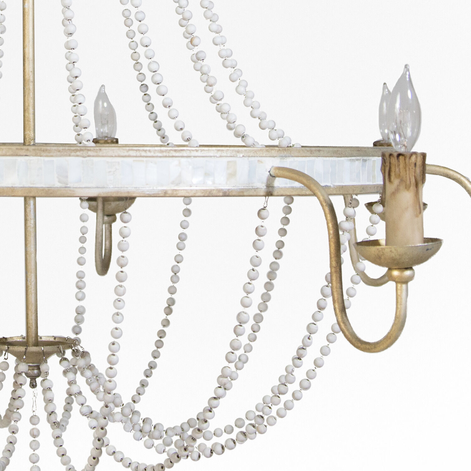 Corinna 8 Light 42.25 inch Champagne Silver / Antique White Chandelier Ceiling Light