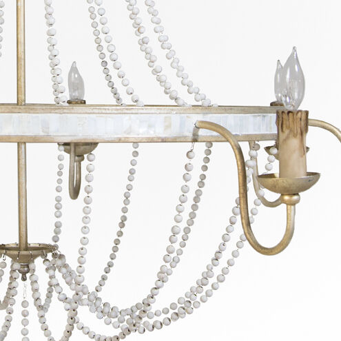 Corinna 8 Light 42.25 inch Champagne Silver / Antique White Chandelier Ceiling Light
