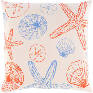 Sea Life 18 X 18 inch Cream/Bright Orange/Bright Blue Pillow Kit, Square