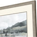 Blue Cactus Field Gray and Beige and Blue and Green Framed Art
