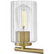 Leta 3 Light 22.75 inch Lacquered Brass Bath Light Wall Light