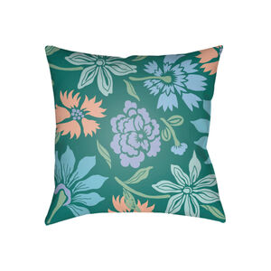 Moody Floral 22 X 22 inch Mint and Peach Outdoor Throw Pillow