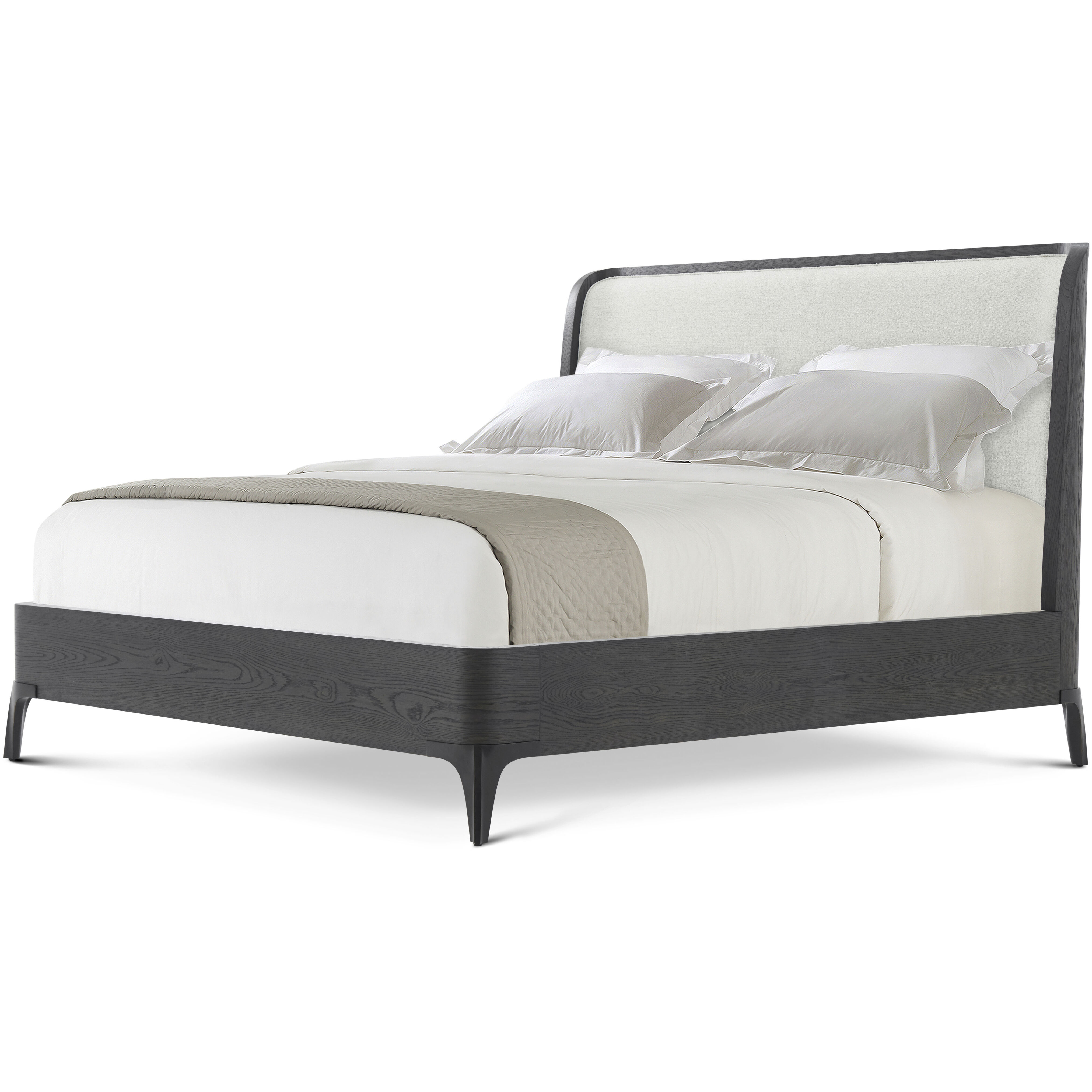 Rome Nera US King Bed, Wooden, Upholstered