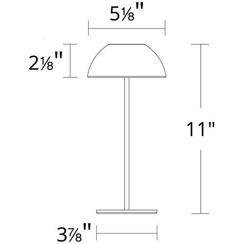 Channing 11 inch 2 watt White Rechargeable Table Lamp Portable Light