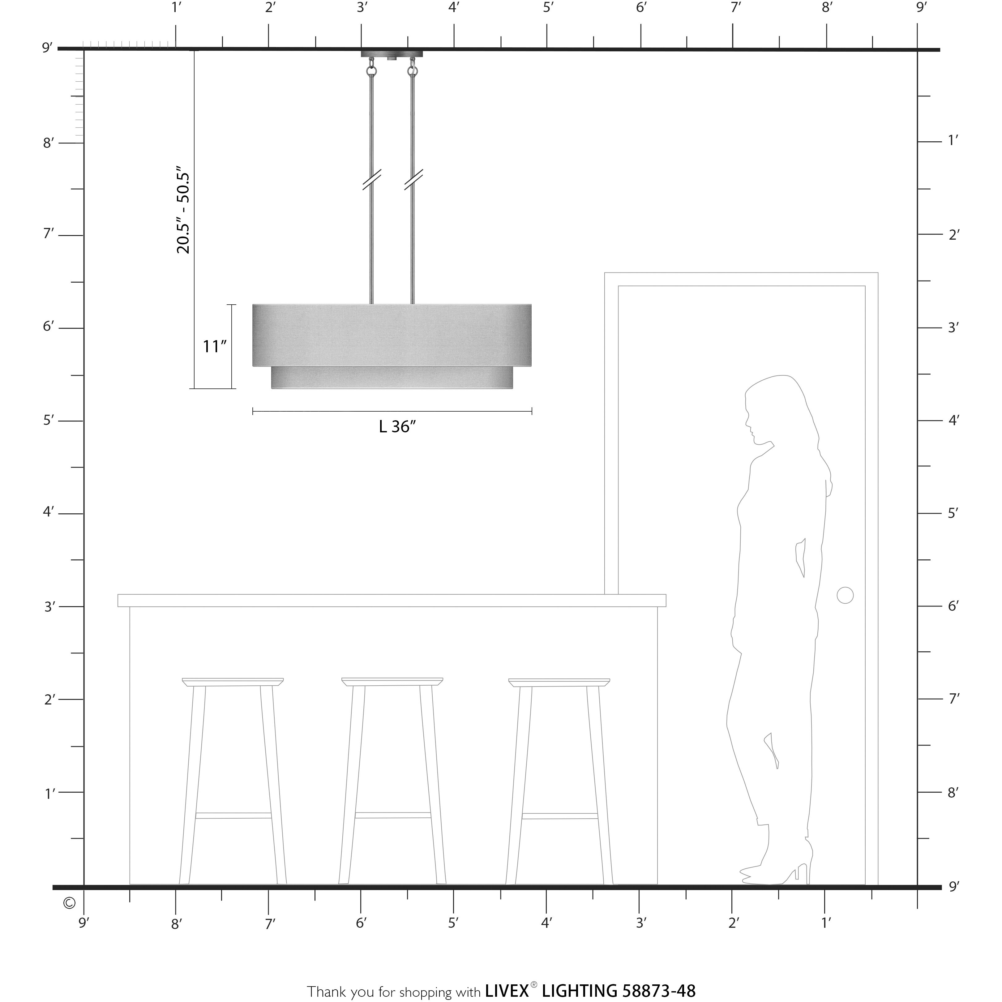 Bellingham 4 Light 36 inch Antique Gold Leaf Linear Chandelier Ceiling Light, Large