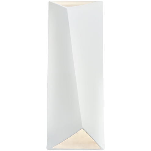Ambiance LED 6 inch Gloss White ADA Wall Sconce Wall Light, Open Top and Bottom Fixture, Diagonal