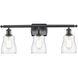 Ballston Ellery 3 Light 26 inch Matte Black Bath Vanity Light Wall Light in Clear Glass, Ballston