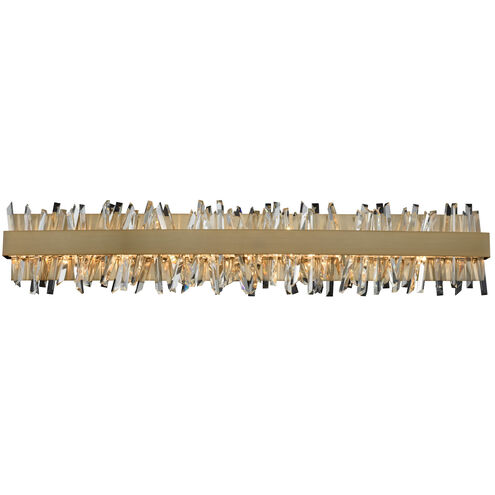Glacier LED 38 inch Brushed Champagne Gold Bath Vanity Wall Light in Firenze Crystal Spears
