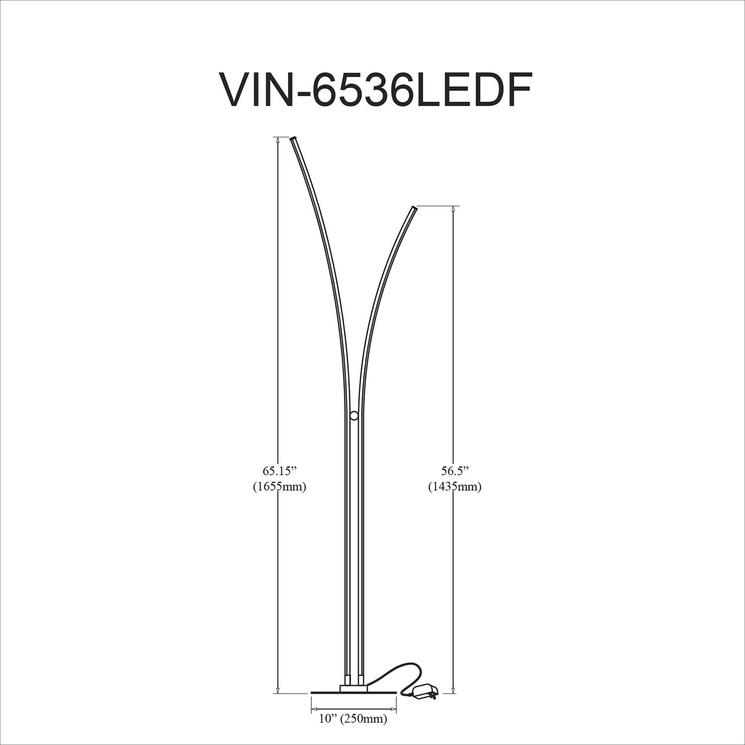 Vincent 65.25 inch 34.00 watt Matte White Decorative Floor Lamp Portable Light