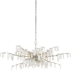 Forest Dawn 8 Light 60.25 inch Textured Silver Chandelier Ceiling Light, Aviva Stanoff Collection