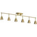 Sylvia 6 Light 120 Brushed Natural Brass Rail Light Ceiling Light