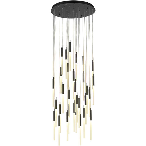 Main St. 31 Light 30 inch Black Flush Mount Pendant Ceiling Light