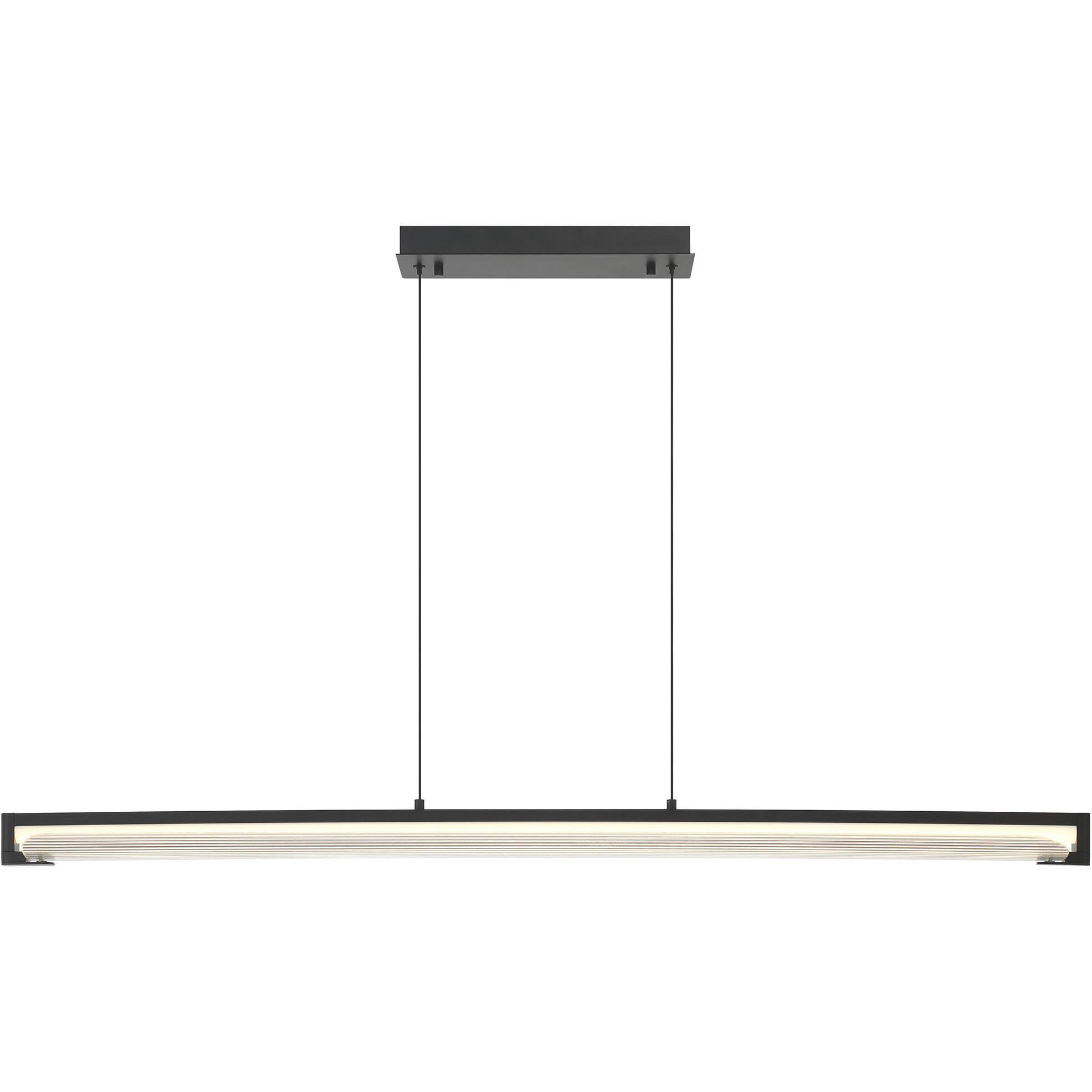 Neoness LED 50 inch Matte Black Linear Chandelier Ceiling Light in Clear