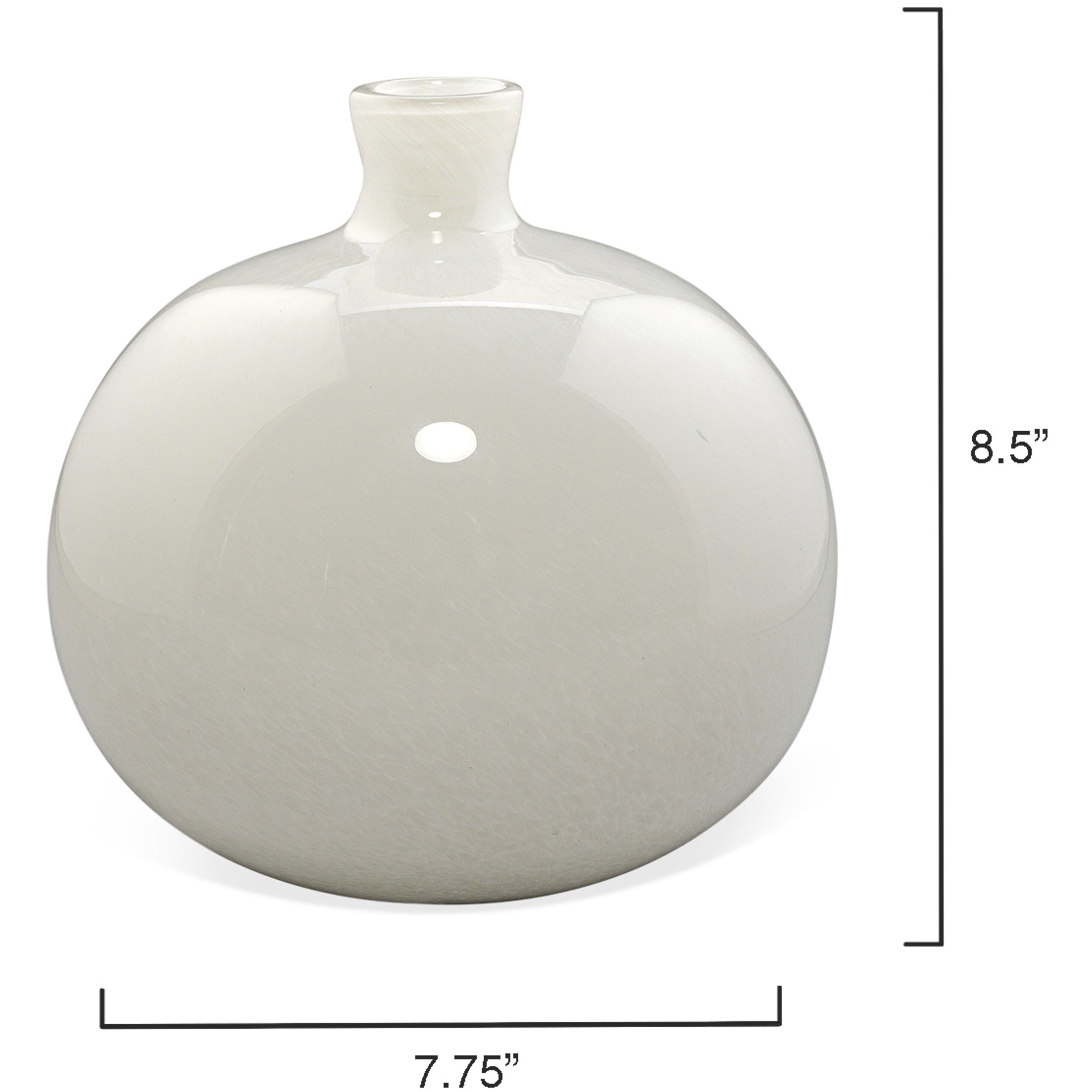 Minx 10 X 7.75 inch Vases in White Glass, Set of 2