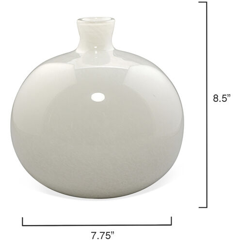 Minx 10 X 7.75 inch Vases in White Glass, Set of 2