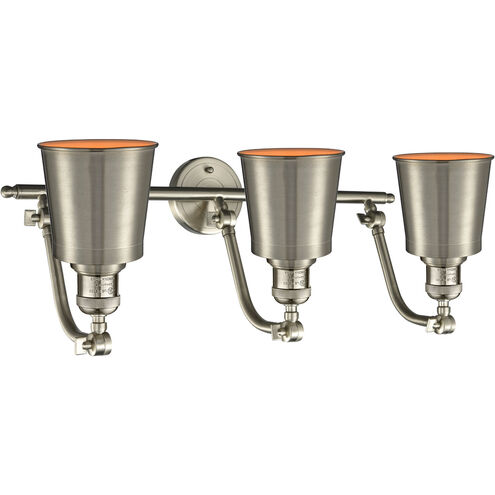 Franklin Restoration Addison 3 Light 28 inch Brushed Satin Nickel Bath Vanity Light Wall Light, Franklin Restoration