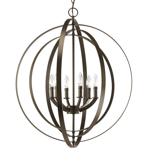 Equinox 6 Light 28 inch Antique Bronze Foyer Pendant Ceiling Light