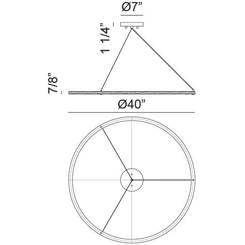 Victoria LED 40 inch Brushed Gold Pendant Ceiling Light