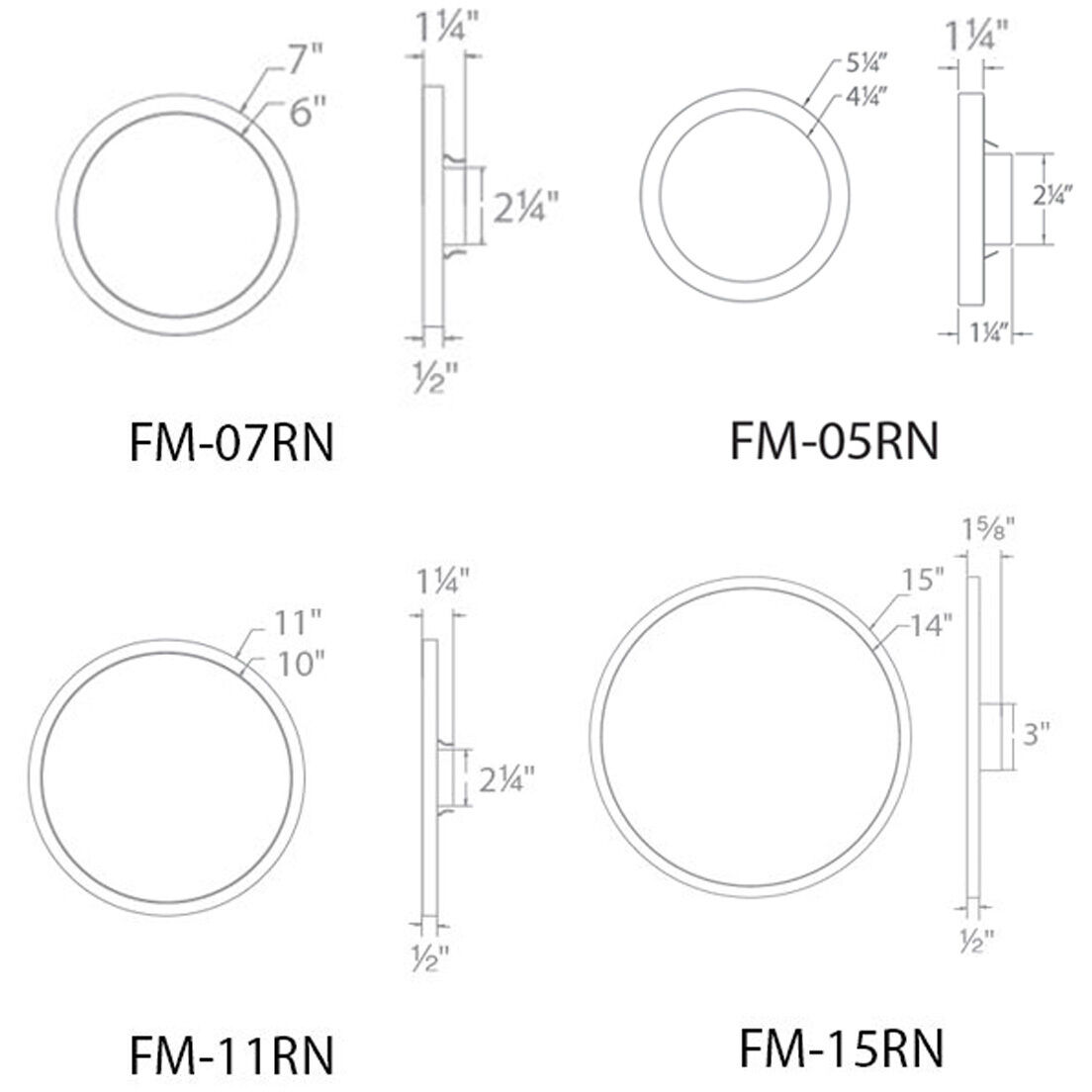 WAC Lighting FM-07RN-930-WT Round LED 7 inch White Flush Mount Ceiling ...
