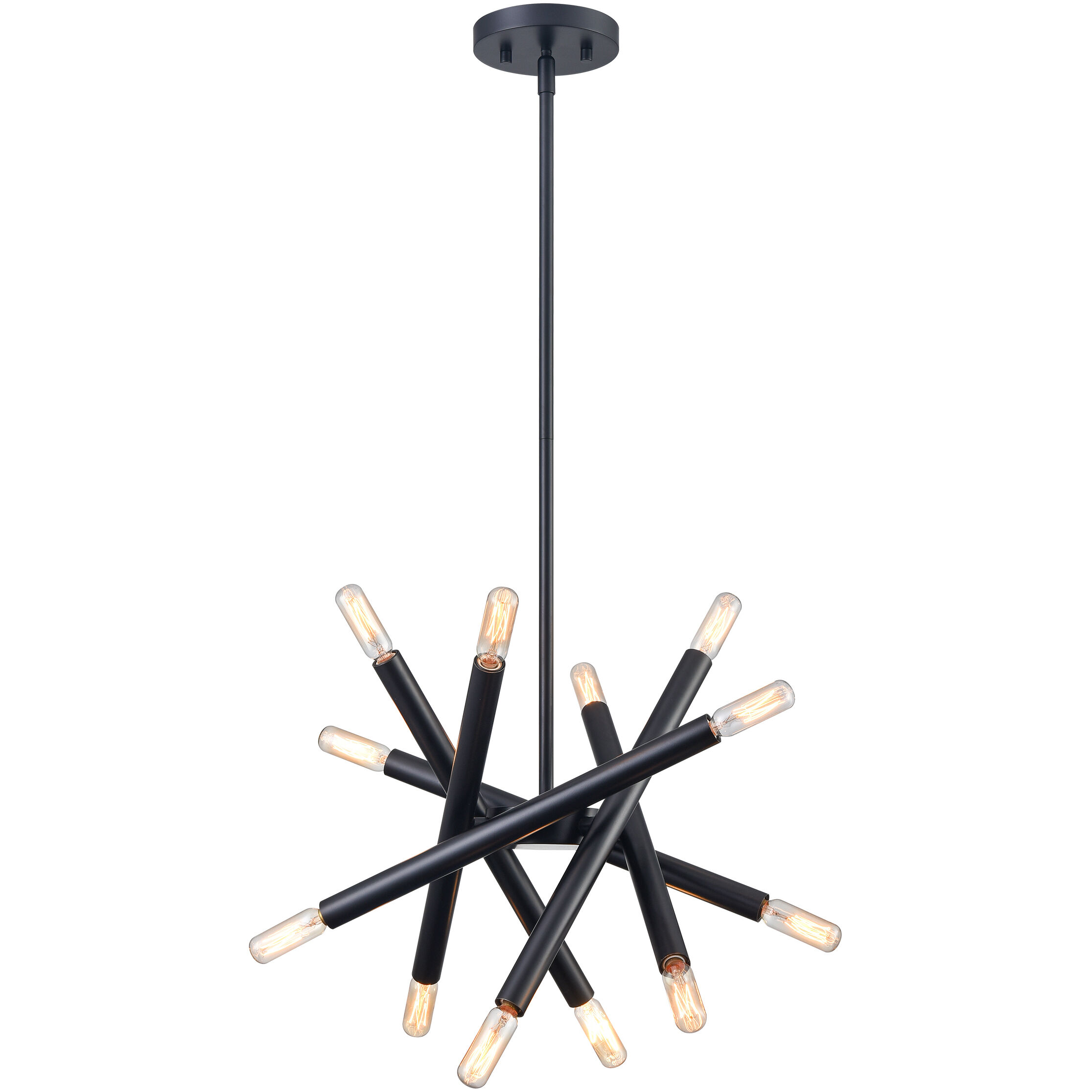 Mandelorian 12 Light 14 inch Matte Black Chandelier Ceiling Light