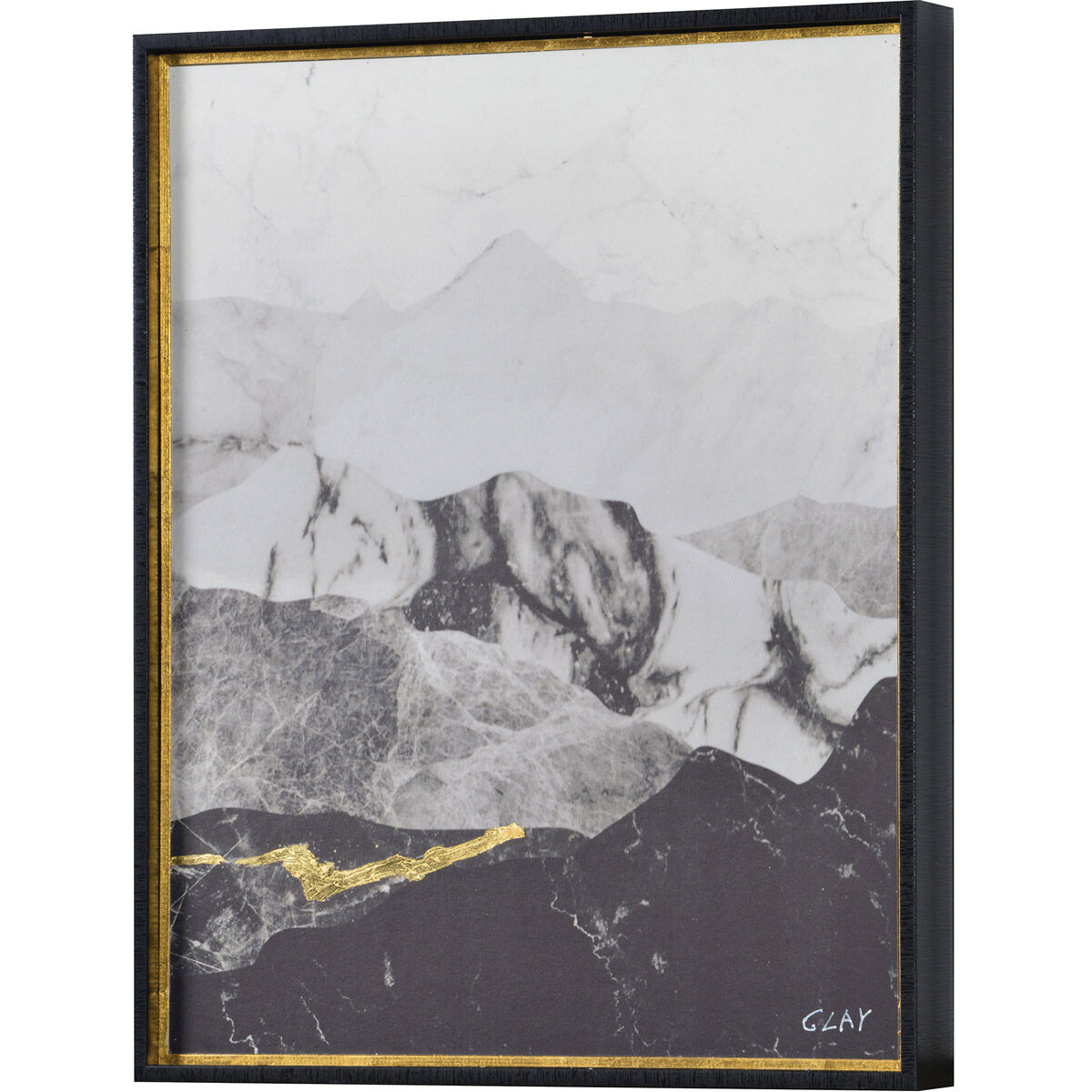 Manford Matte and Gold Leaf Accent Wall Art, Small