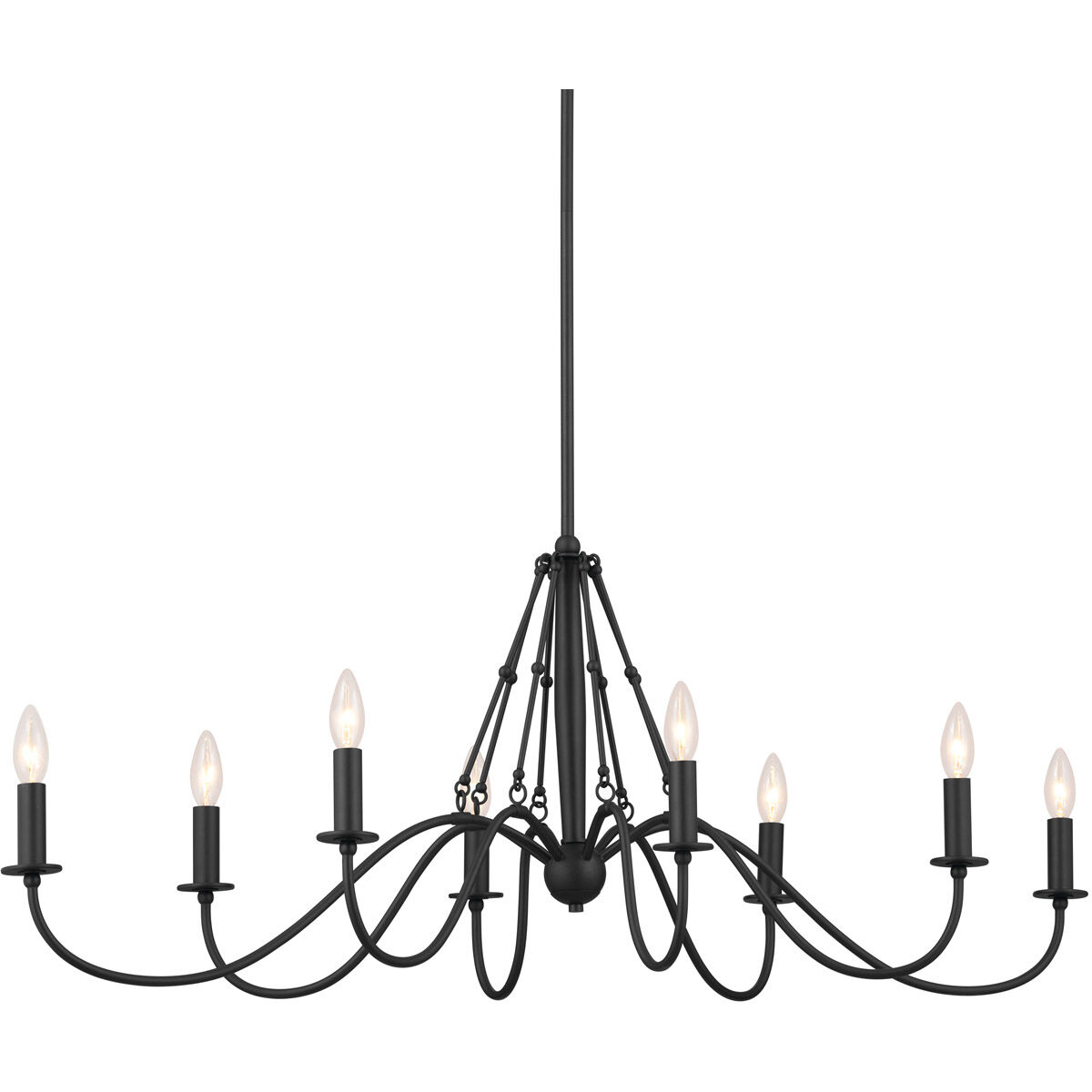 Homestead Freesia 8 Light 20 inch Textured Black Chandelier Linear Ceiling Light