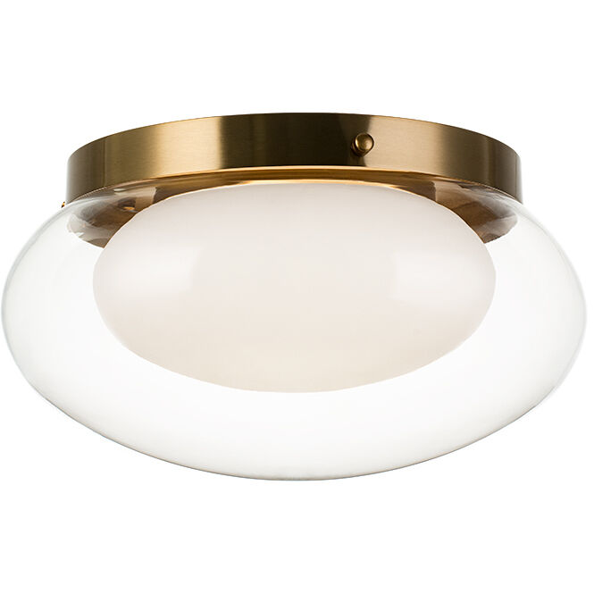 Caspian 3 Light 15 inch Aged Gold Brass Flush Mount Ceiling Light
