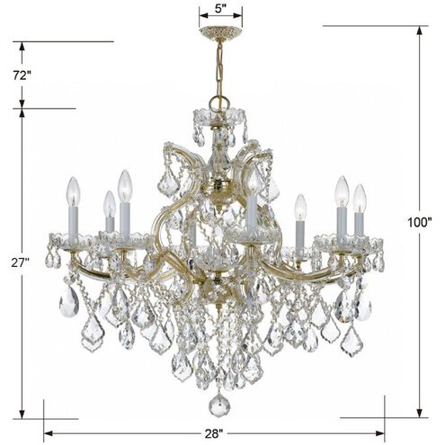 Maria Theresa 9 Light 28 inch Gold Chandelier Ceiling Light