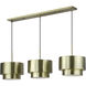 Zolana 3 Light 48 inch Antique Brass Linear Chandelier Ceiling Light, Extra Large