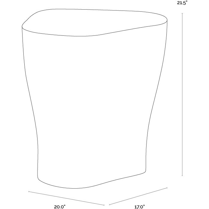 Dali 21.5 X 20 inch White Outdoor End Table, Large