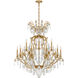 Renaissance Rock Crystal 16 Light 38 inch Heirloom Gold Chandelier Ceiling Light in Rock Clear