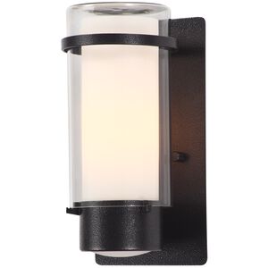 Essex Outdoor 1 Light 9.5 inch Hammered Black Outdoor Sconce in Half Opal Glass