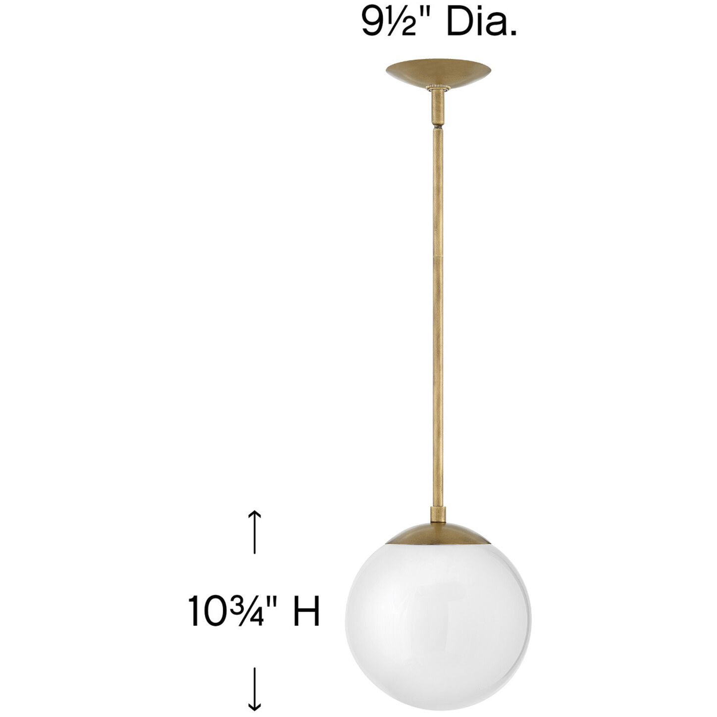 Warby 1 Light 9.5 inch Heritage Brass Indoor Pendant Ceiling Light in White