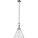 Franklin Restoration Cone LED 12 inch Brushed Satin Nickel Mini Pendant Ceiling Light in Seedy, Franklin Restoration