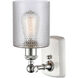Ballston Cobbleskill 1 Light 5 inch White and Polished Chrome Sconce Wall Light in Clear Glass, Ballston