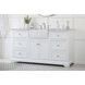 Franklin 60 X 22 X 35 inch White Bathroom Vanity Cabinet