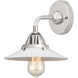 Nouveau 2 Halophane 1 Light 9 inch Polished Chrome Sconce Wall Light in Matte White Halophane Glass