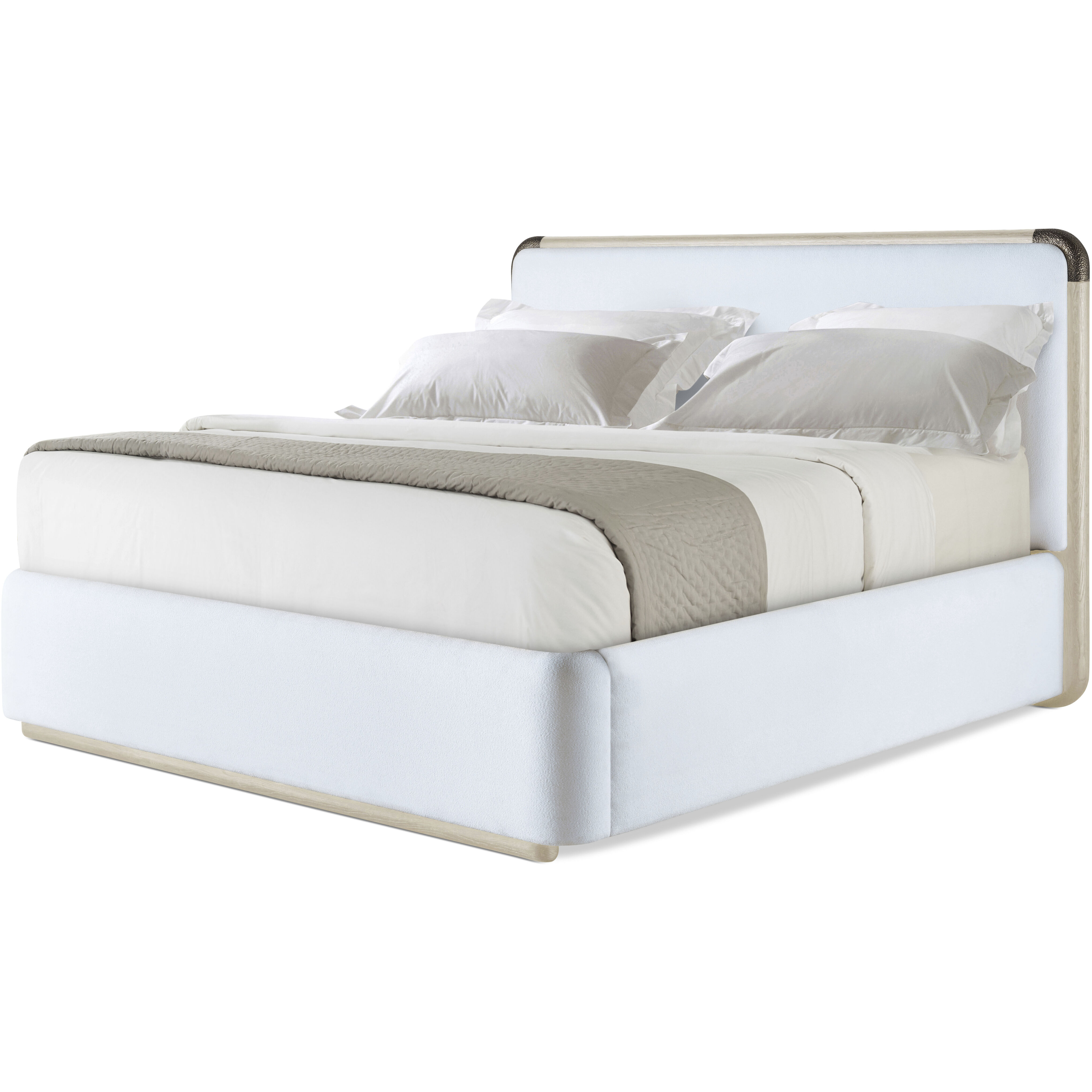 Luna Cascade US King Bed, Wooden, Upholstered