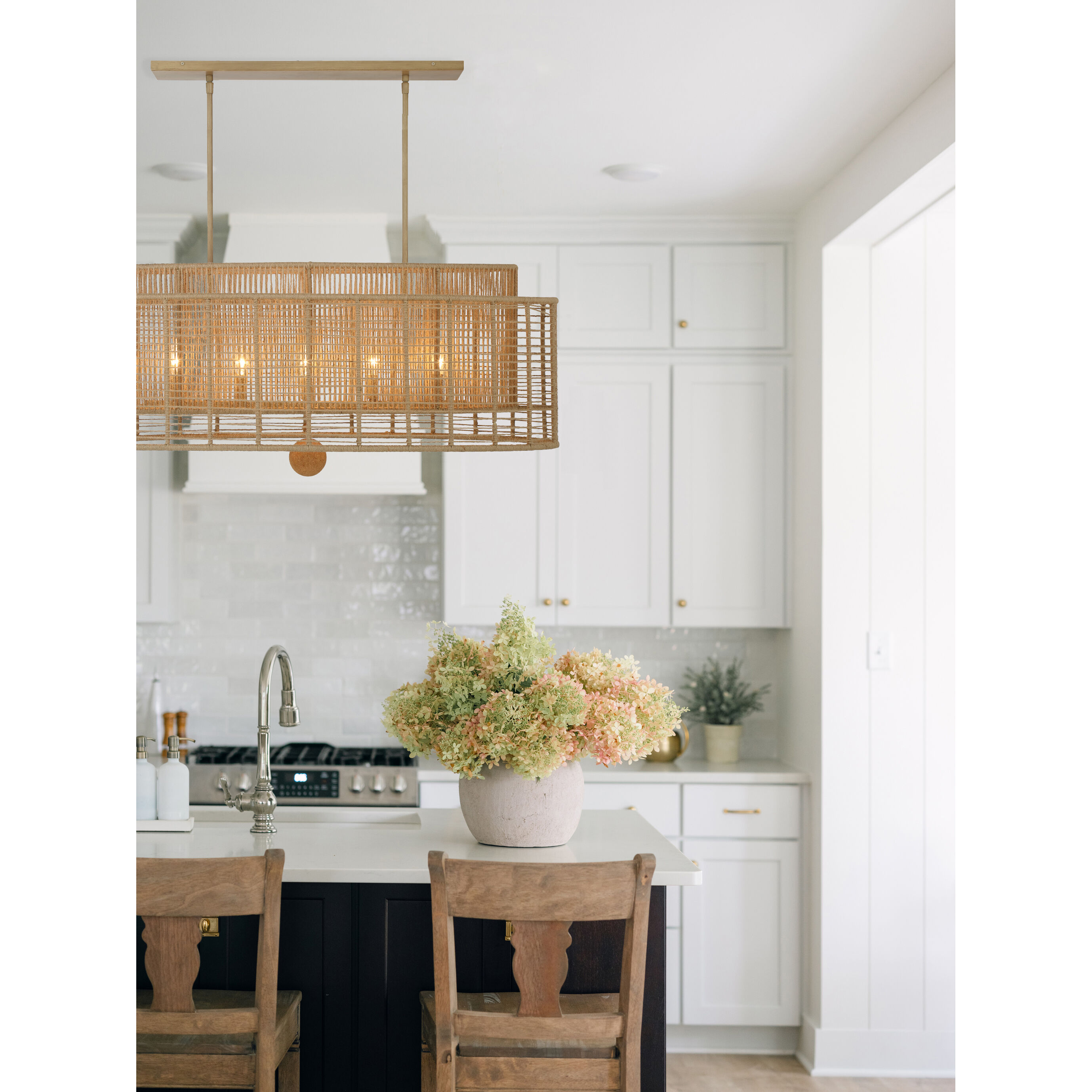 Jayna 5 Light 41.75 inch Burnished Silver Linear Ceiling Light