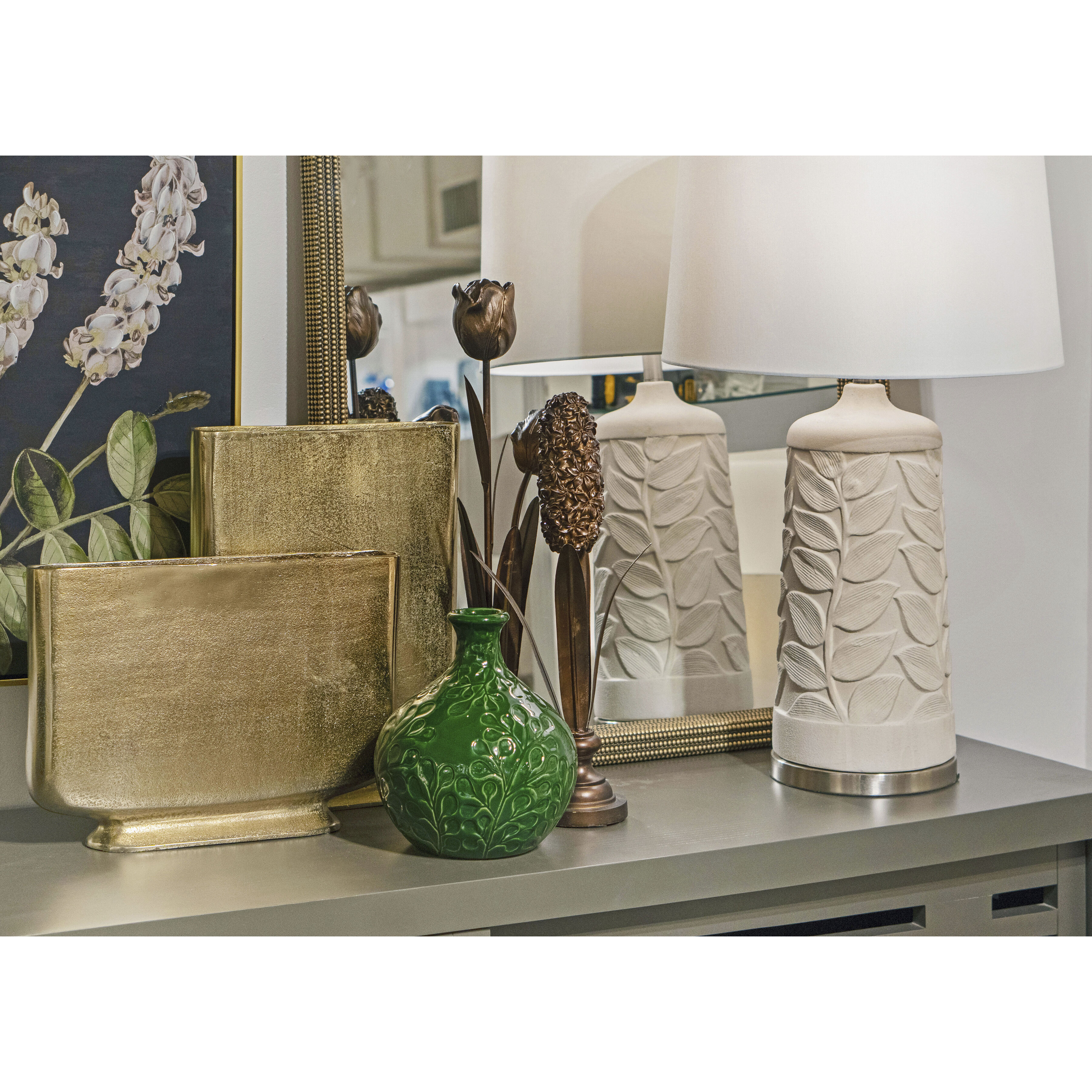 Penny 32.5 inch 150 watt White Table Lamp Portable Light